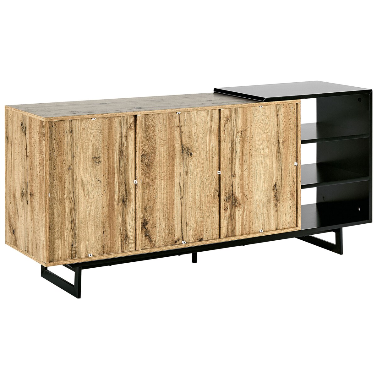 Komoda jasne drewno z czarnym FIORA