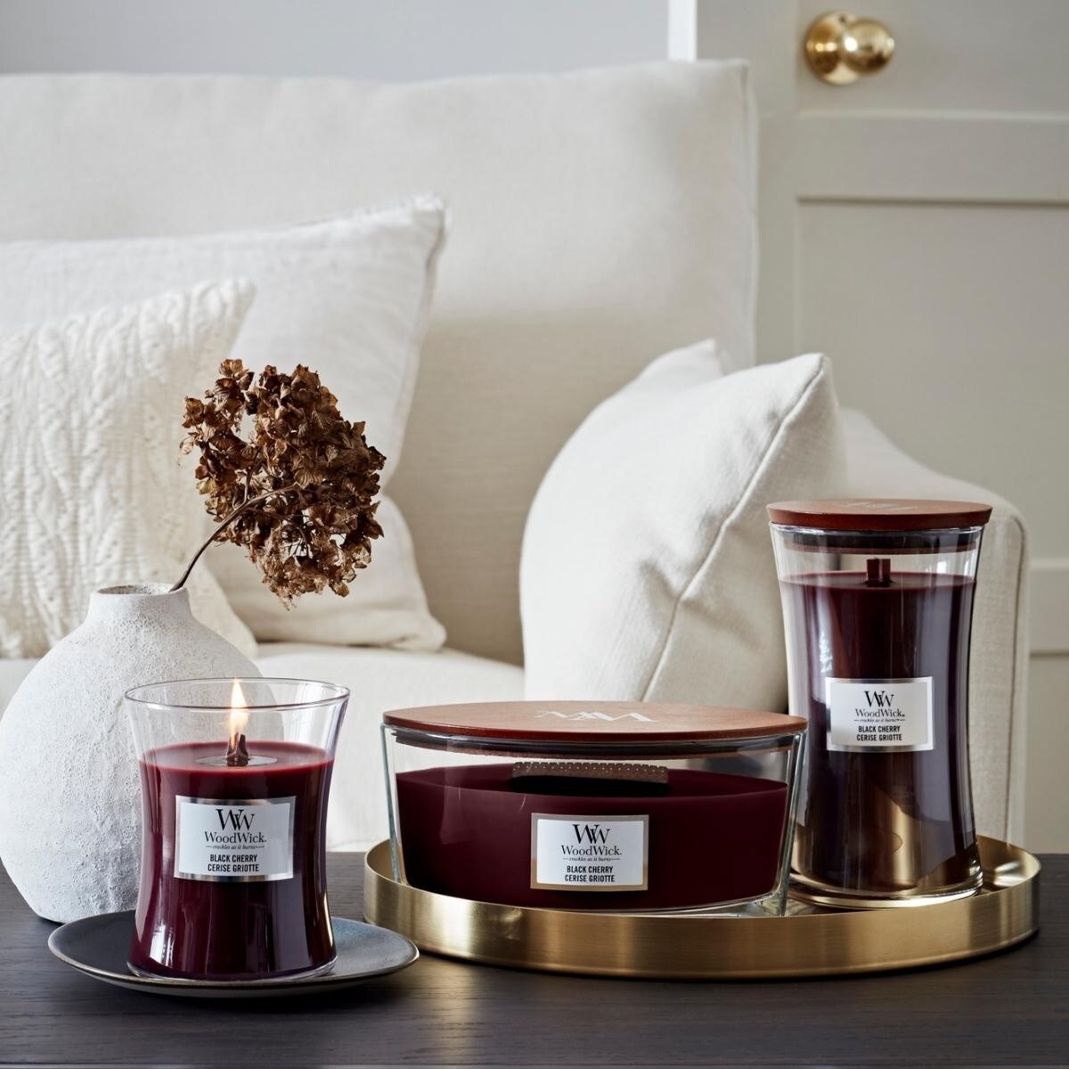 WoodWick świeca duża BLACK CHERRY