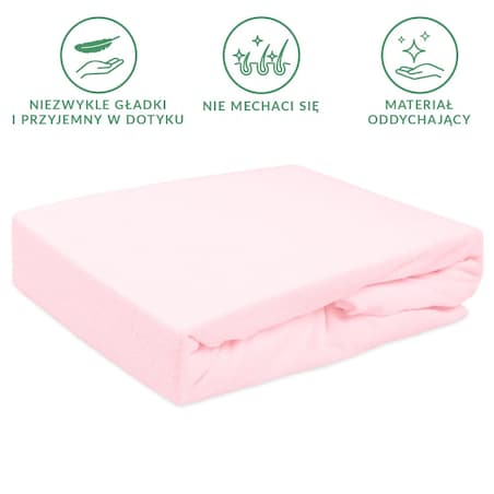 Prześcieradło z bawełny frotte z gumką 160x200 kolor róż kwarcowy