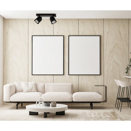 Metalowa lampa przysufitowa Merusa czarne tuby do kuchni