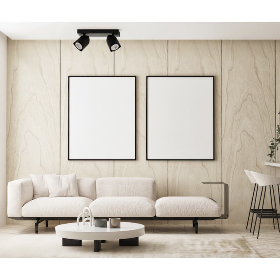 Metalowa lampa przysufitowa Merusa czarne tuby do kuchni