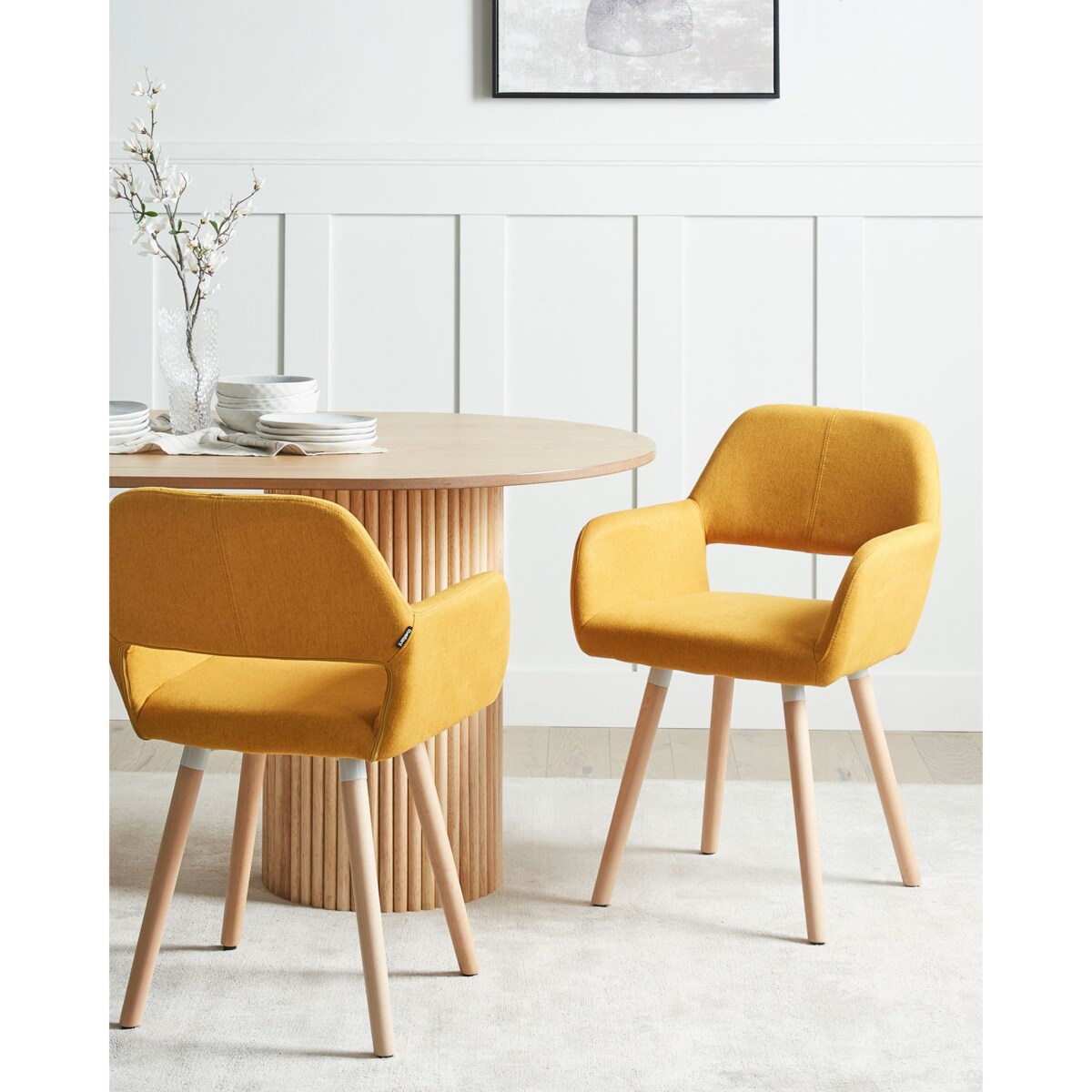 Zestaw 2 krzeseł do jadalni CHICAGO Musztardowy