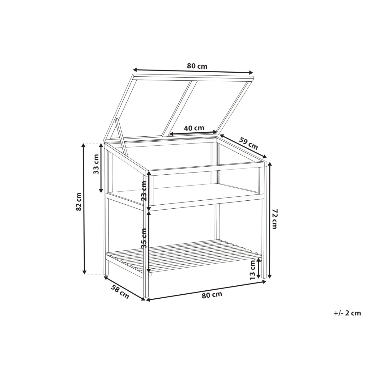 Szklarnia balkonowa ARANOVA Drewno jodłowe Jasnobrązowy 58 cm