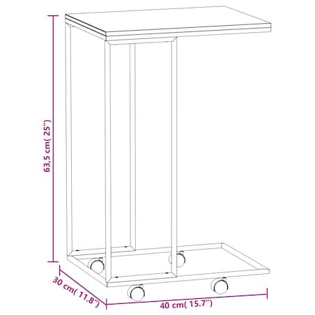 vidaXL Stolik boczny na kółkach, biały, 40x30x63,5 cm