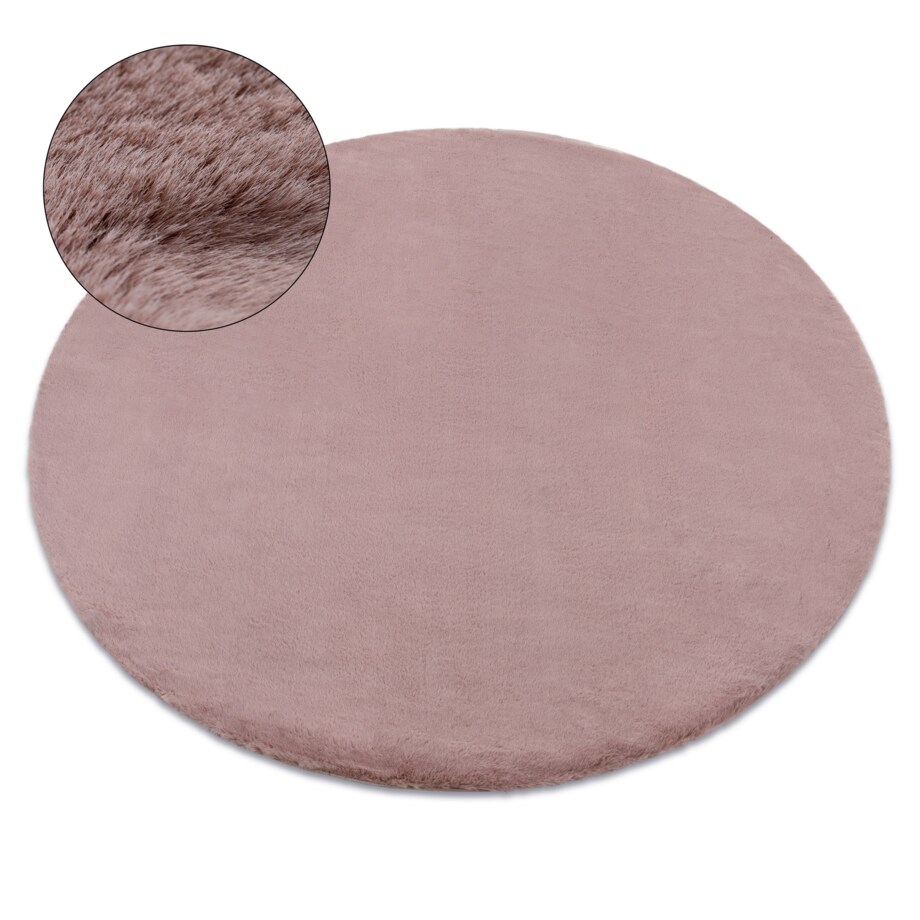 Dywan BUNNY koło róż IMITACJA FUTRA koło 100 cm