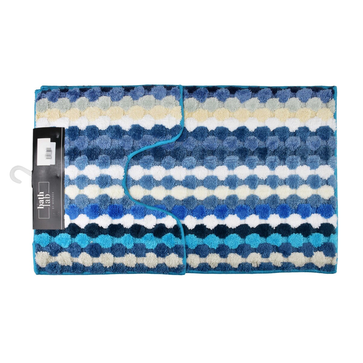 ZAC Komplet 2 dywaników 50x90cm/50x40cmpaski turkus