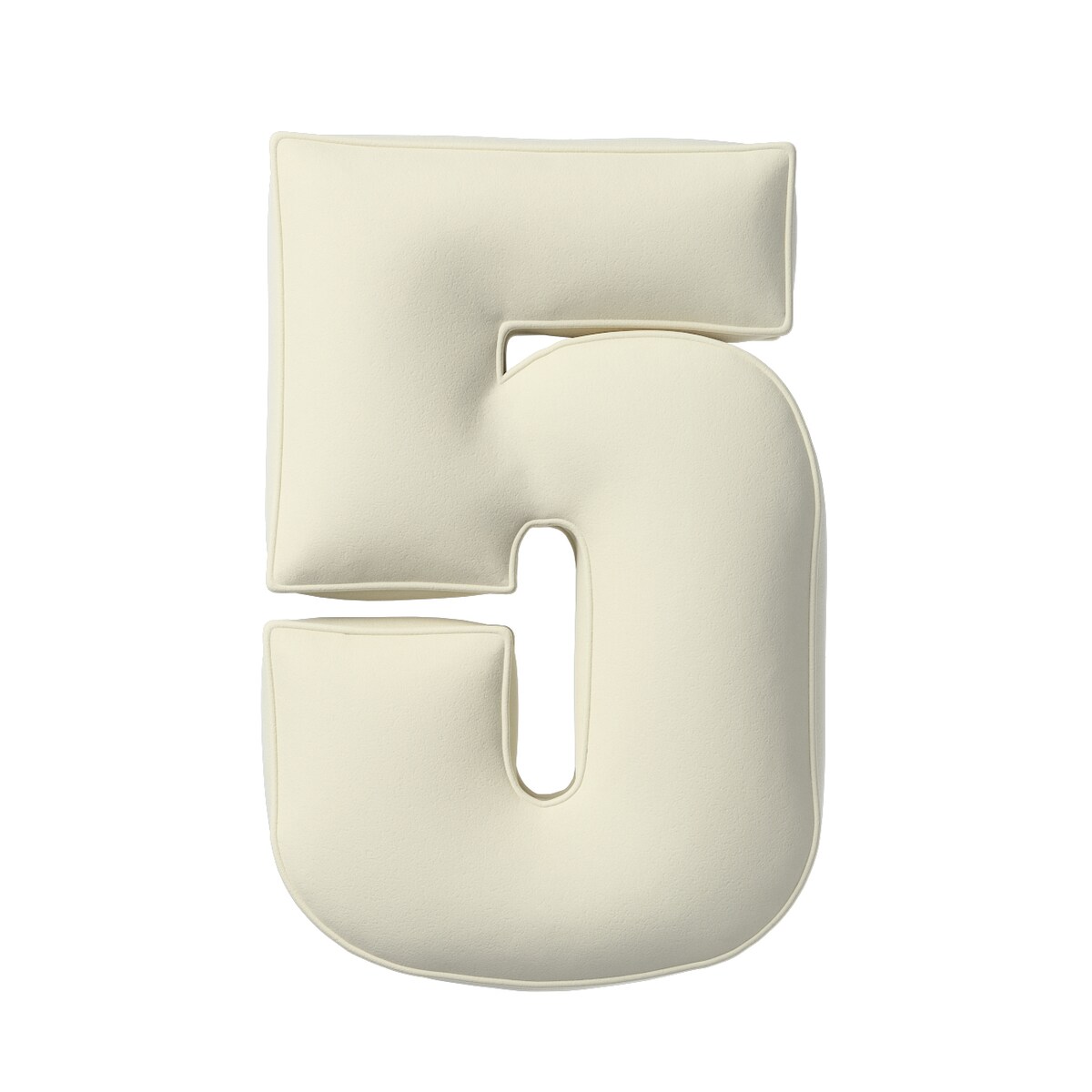 Poduszka Cyferka 5, śmietankowa biel, 25 x 40 cm, Posh Velvet