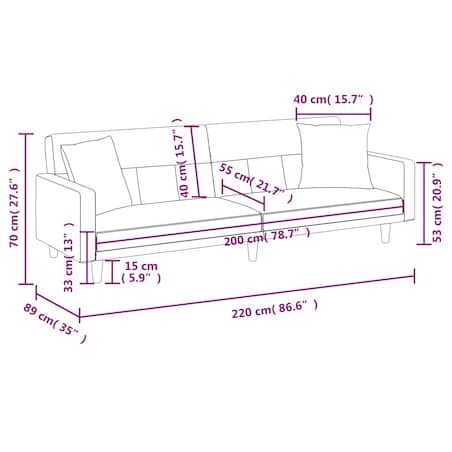 vidaXL Rozkładana kanapa z poduszkami, taupe, obita tkaniną