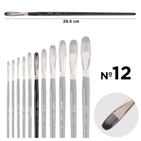 pędzel artystyczny koci język nr 12 artix pp298-06 profesjonalny