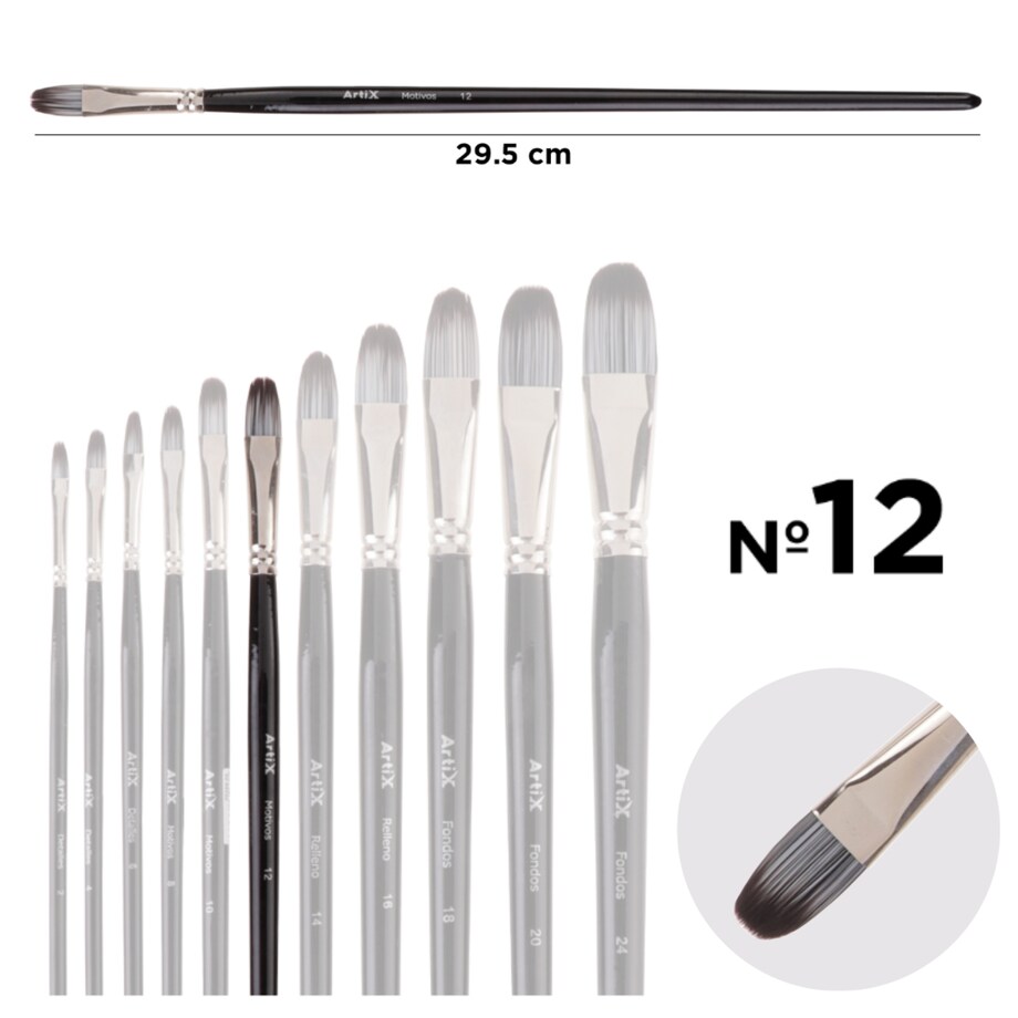 pędzel artystyczny koci język nr 12 artix pp298-06 profesjonalny