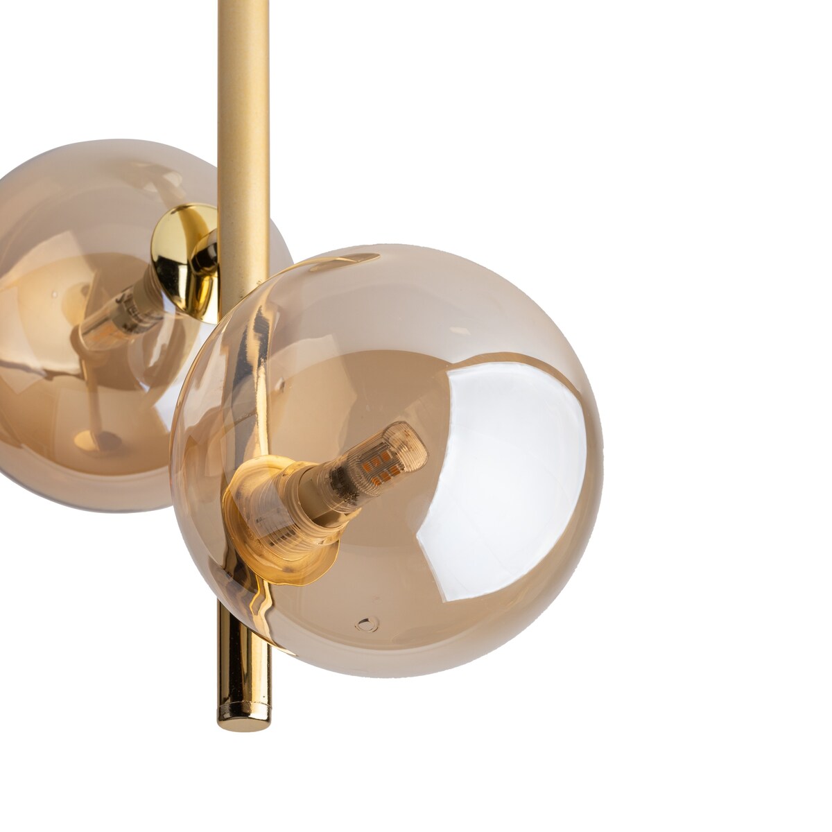 Lampa sufitowa TK Lighting ESTERA GOLD 4547 czarno-złota 2xG9 z białymi szklanymi kloszami, nowoczesna do salonu i sypialni