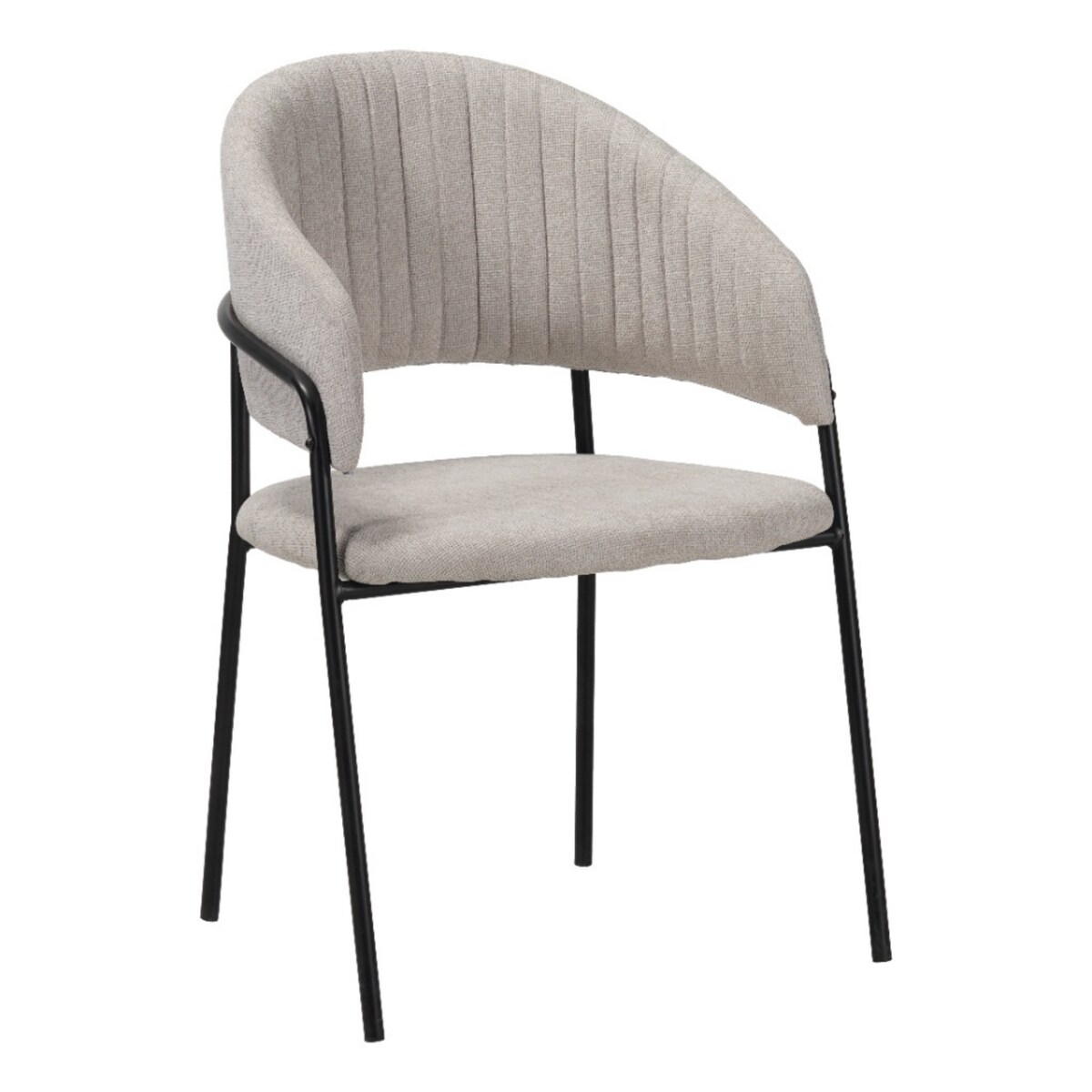 Krzesło tapicerowane nowoczesne wygodne pikowane do jadalni salonu szary tkanina