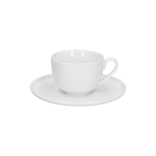 Zestaw 6 filiżanek do herbaty ze spodkiem Corte - Biały, 200 ml