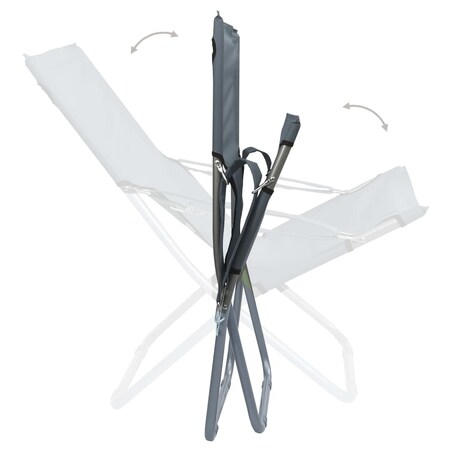 vidaXL Składane krzesła plażowe, 2 szt., tkanina, szare