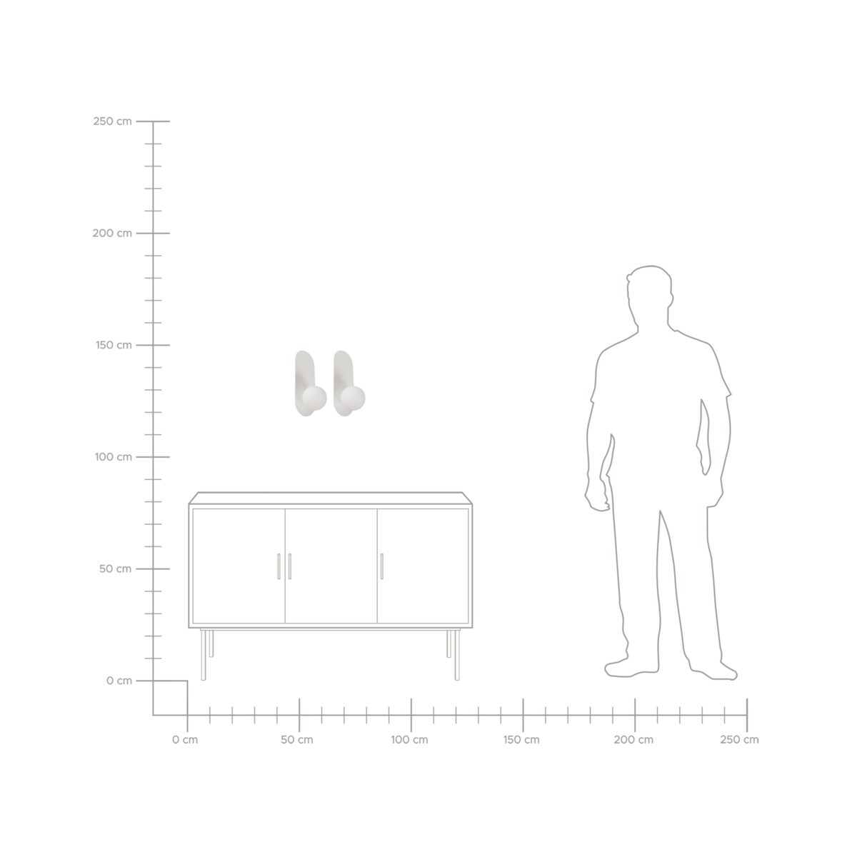 Zestaw 2 lamp ściennych LEISI Szkło Biały