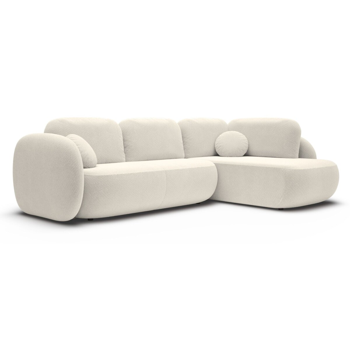 Nowoczesny Narożnik rozkładany OLIVIO II, prawy, śmietankowy