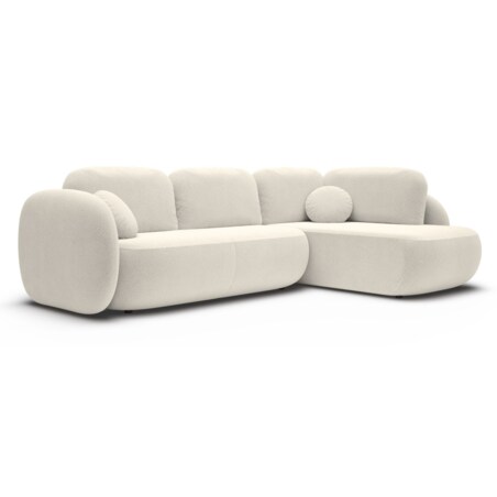 Nowoczesny Narożnik rozkładany OLIVIO II, prawy, śmietankowy