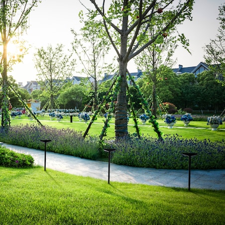 Lampa Solarna 2 Led Do Ogrodu Wbijana Dekoracja Ogrodowa Czujnik Zmierzchu