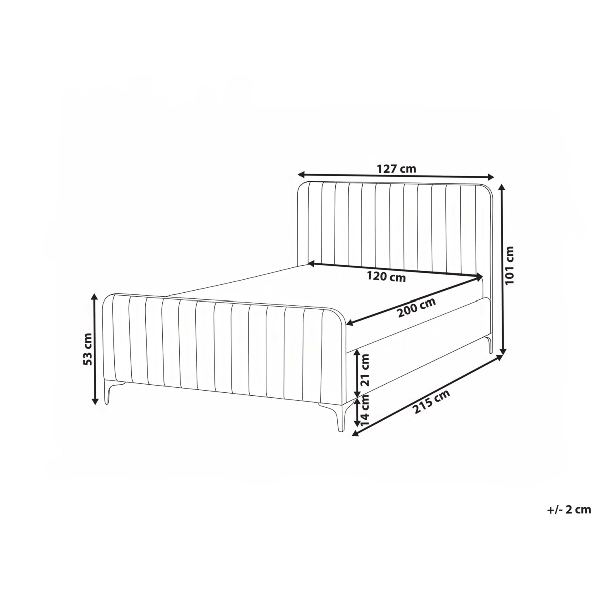 Łóżko Boucle LUNAN 120 x 200 cm Beżowoszary