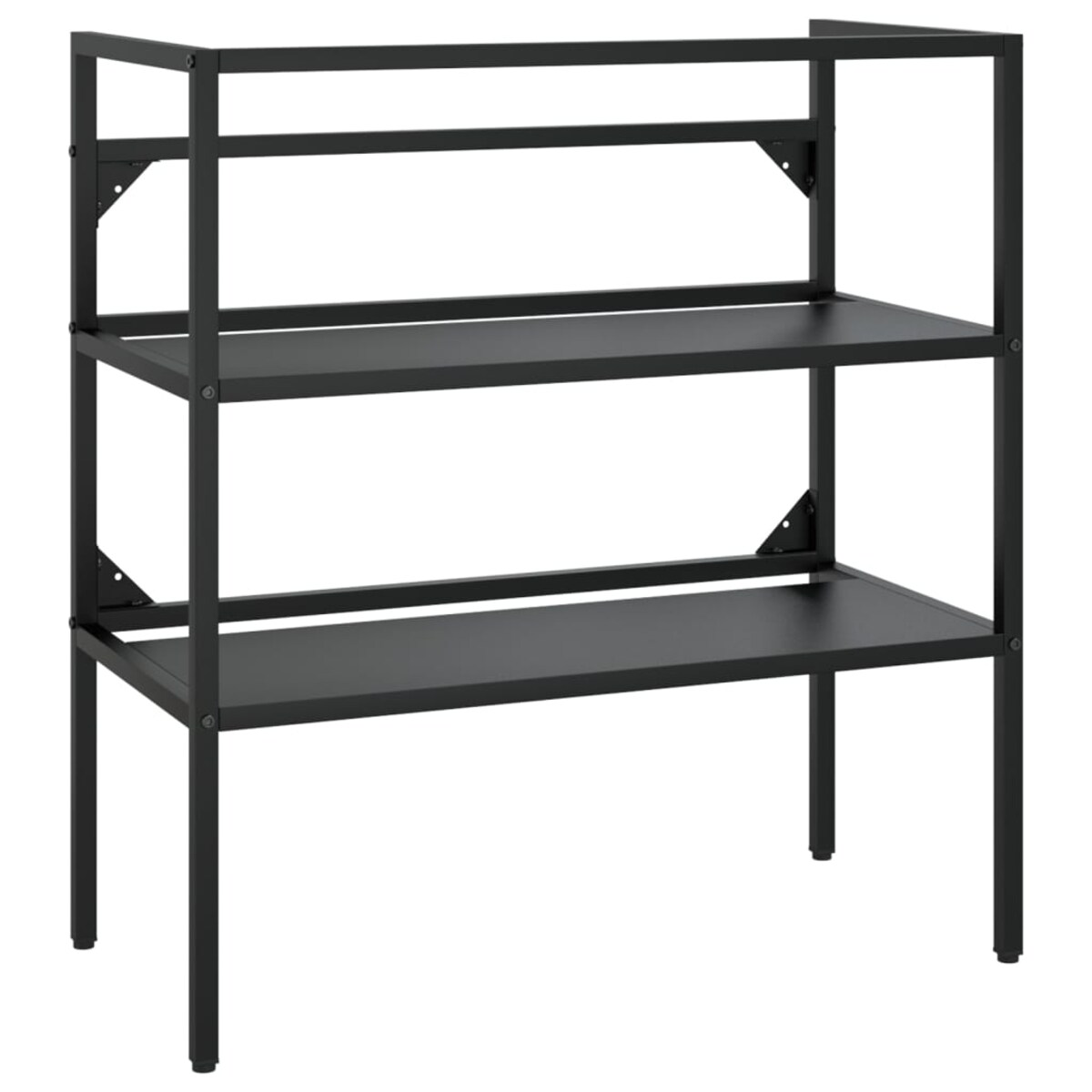 vidaXL Stelaż pod umywalkę, czarny, 79x38x83 cm, żelazny