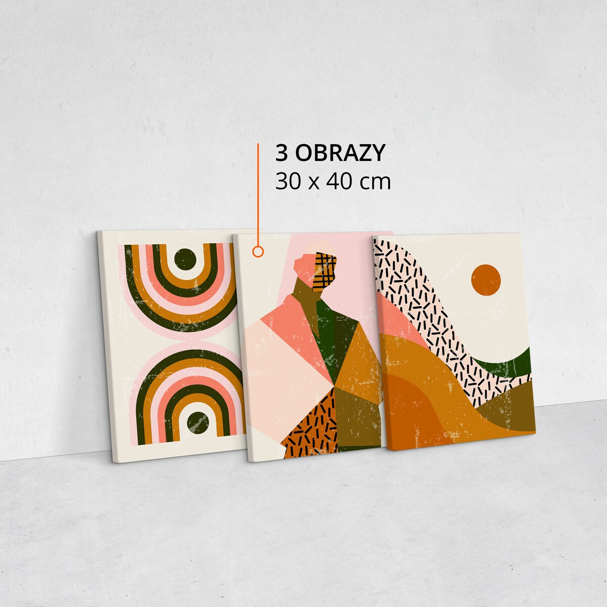 OBRAZY NA ŚCIANĘ SET STYL BOHO ABSTRAKCJA PORTRET PEJZAŻ MINIMALIZM 90x40cm