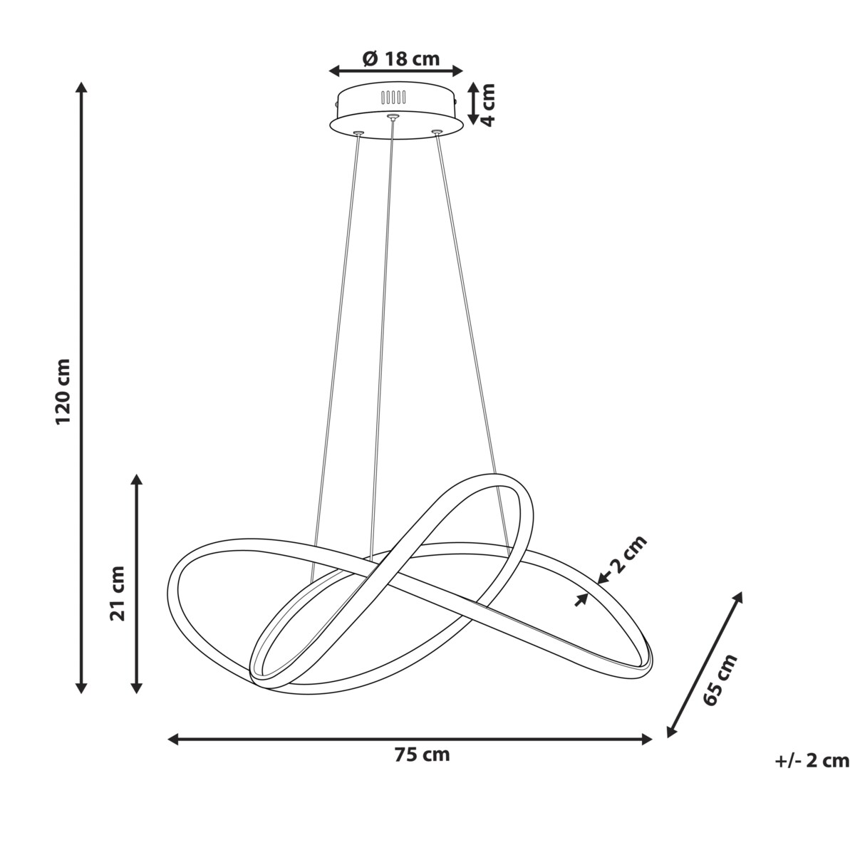 Lampa wisząca LED TUMEN Metal Złoty