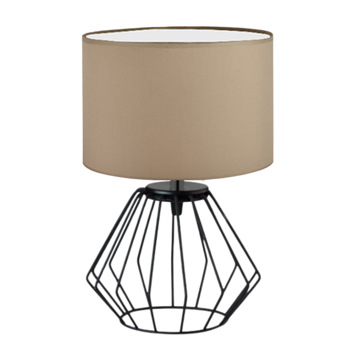 Lampka nocna na biurko lampa biurkowa druciana LED z abażurem walec LANA