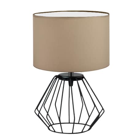 Lampka nocna na biurko lampa biurkowa druciana LED z abażurem walec LANA
