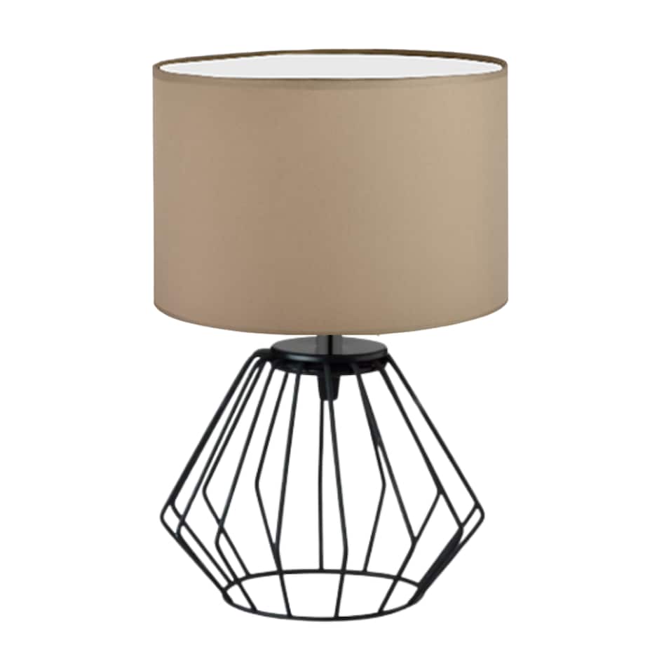 Lampka nocna na biurko lampa biurkowa druciana LED z abażurem walec LANA