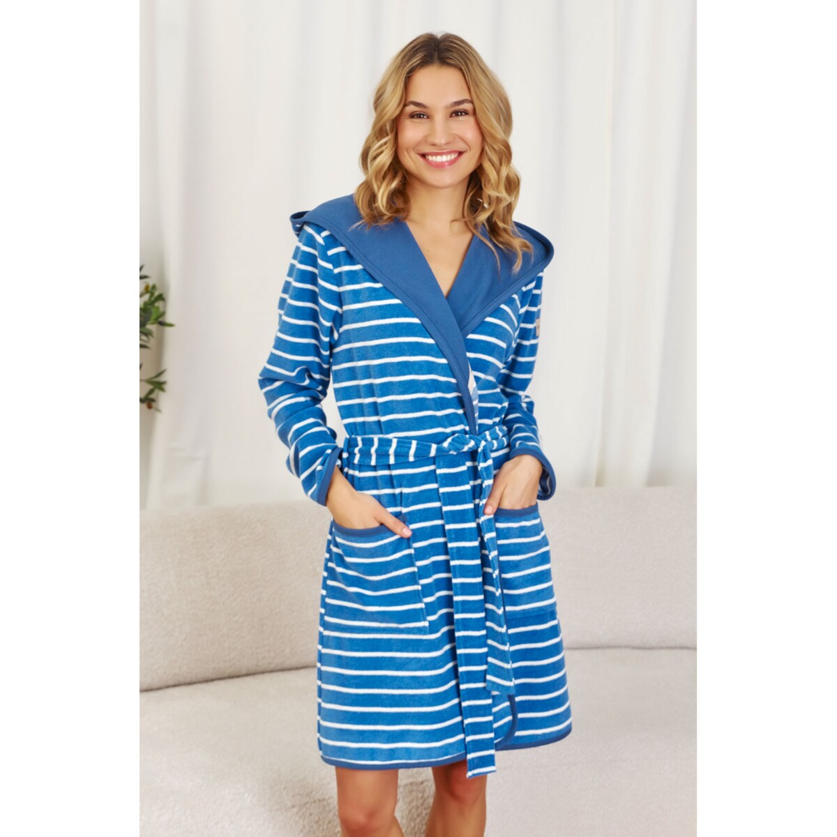 Doctor Nap Niebieski szlafrok damski - XL