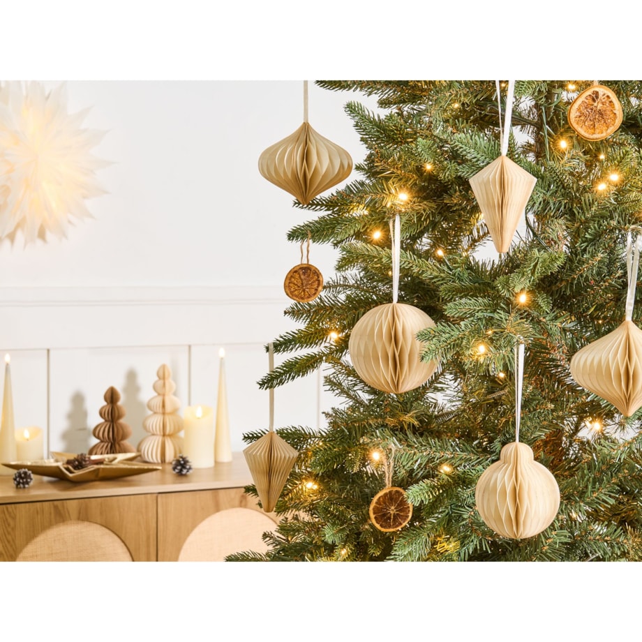 Zestaw 20 ozdób choinkowych JOLSTRA Papier Beżowy