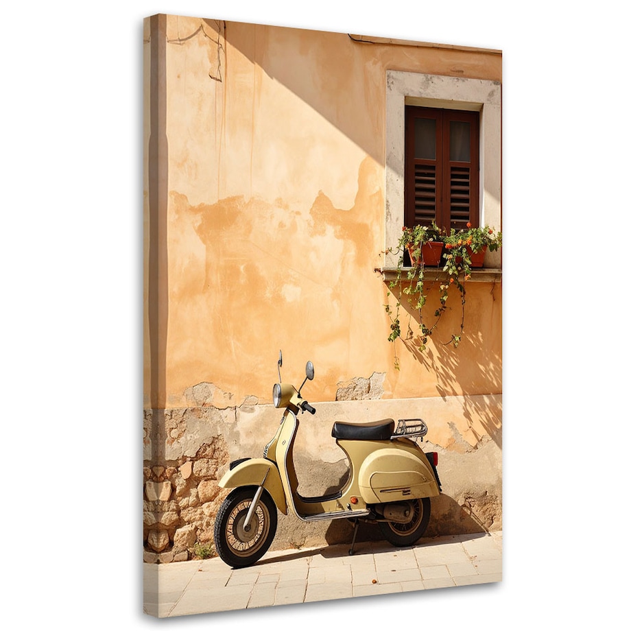 Obraz do salonu sypialni jadalni hotelu restauracji, Skuter Vespa Toskania Włochy 60x90 cm