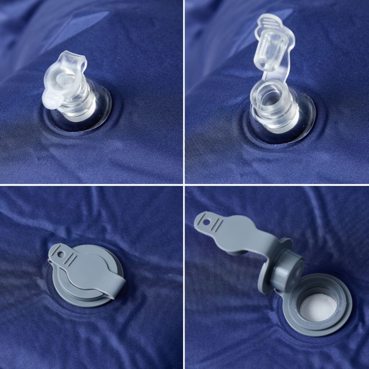 vidaXL Materac samopompujący z poduszką, 1-osobowy, granatowy