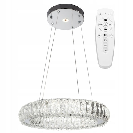 Lampa Kryształowa Sufitowa Plafon Chrom Led Pilot