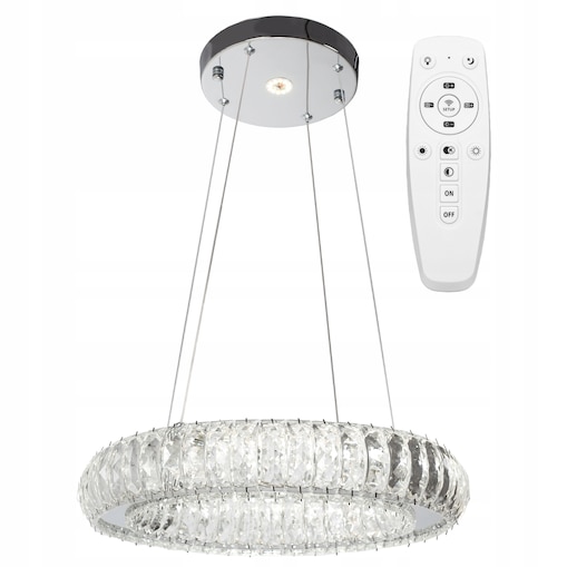 Lampa Kryształowa Sufitowa Plafon Chrom Led Pilot