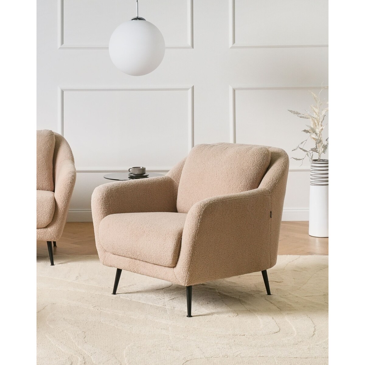 Fotel EIBY Boucle Beżowy