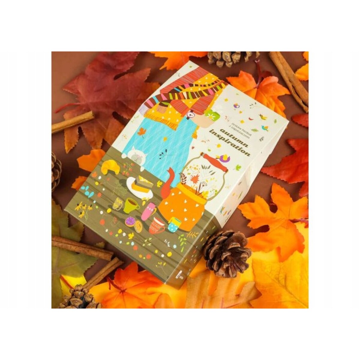 Zestaw jesiennych rozgrzewających herbat PREMIUM z zaparzaczem 10 smaków