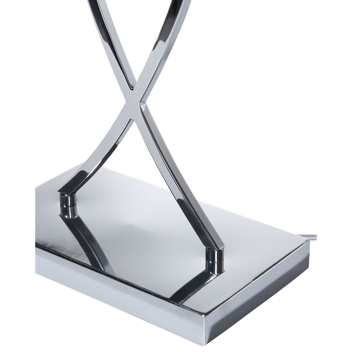 Lampa stołowa metalowa srebrna z czarnym YASUNI