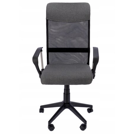 Fotel Krzesło Do Biurka Biura Zoom Tkanina Ciemna Szara
