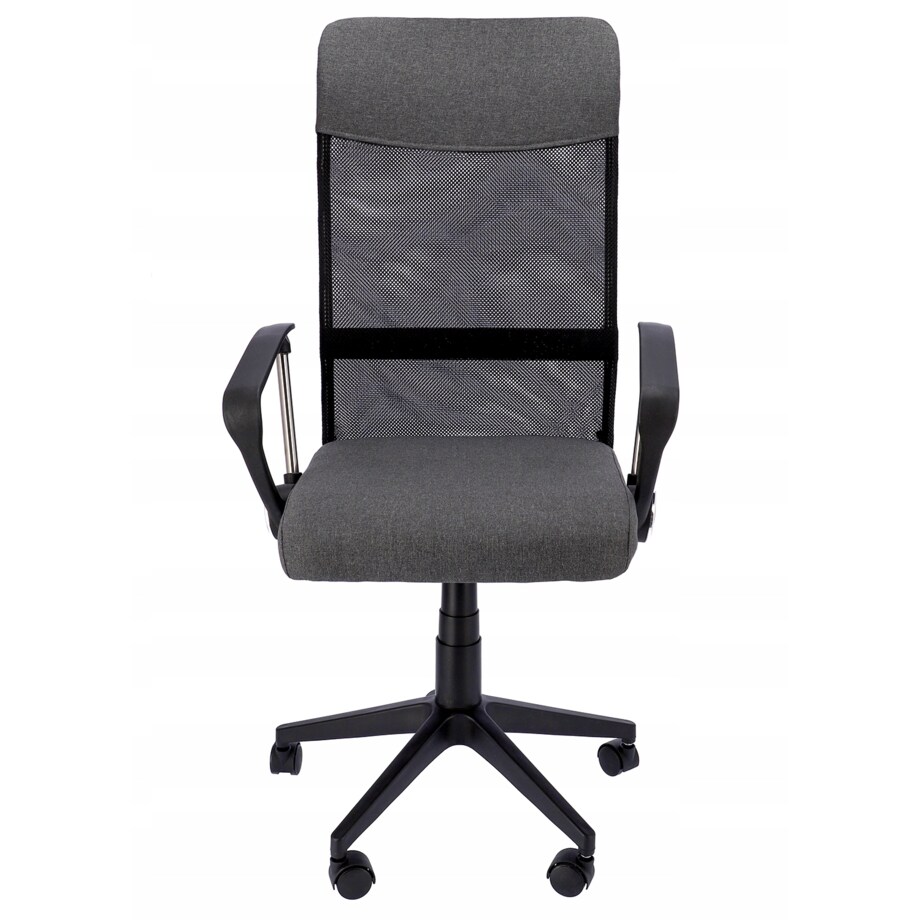 Fotel Krzesło Do Biurka Biura Zoom Tkanina Ciemna Szara