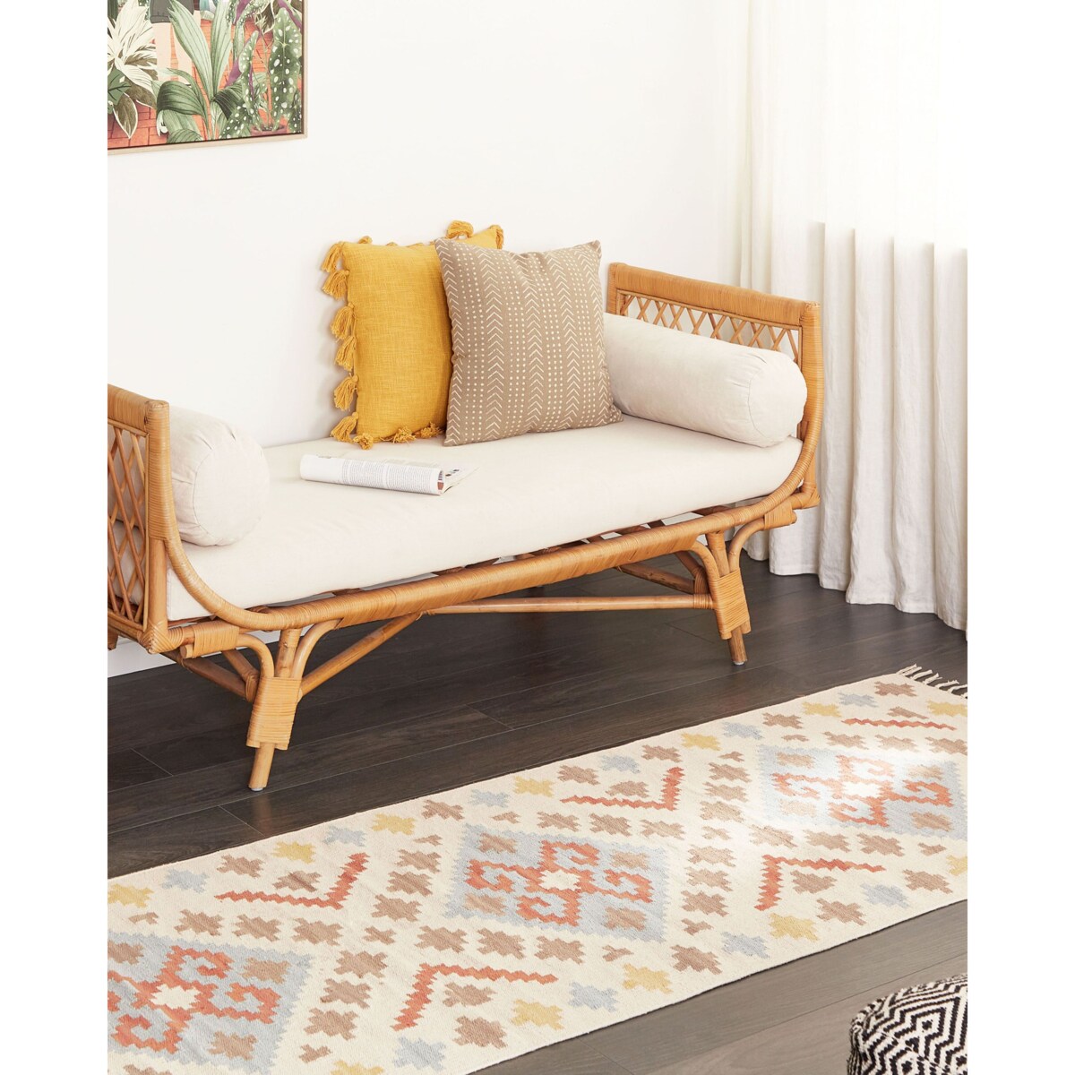 Dywan ATAN Kolorowy 80 x 300 cm Bawełna Kilim