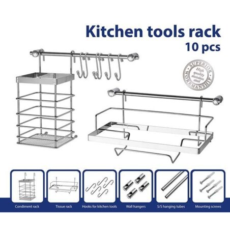 Reling Kuchenny 10 Elementowy Metlex Mx-4540 Srebrny