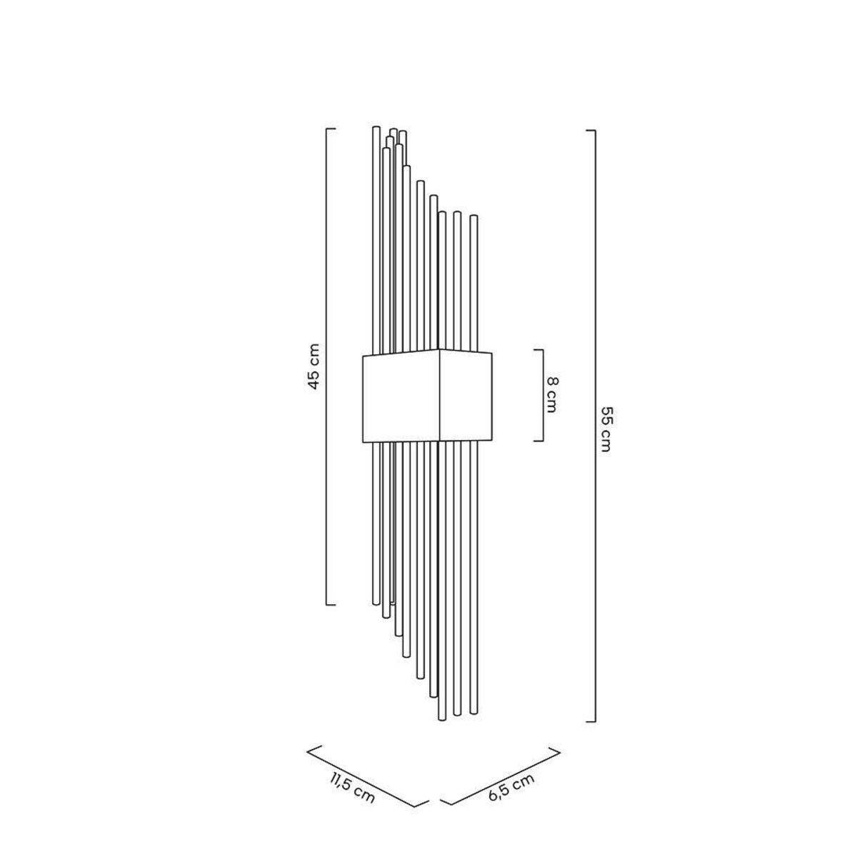 Kinkiet ścienny Slant MSE010100291 Moosee do sypialni glamour złoty przezroczysty