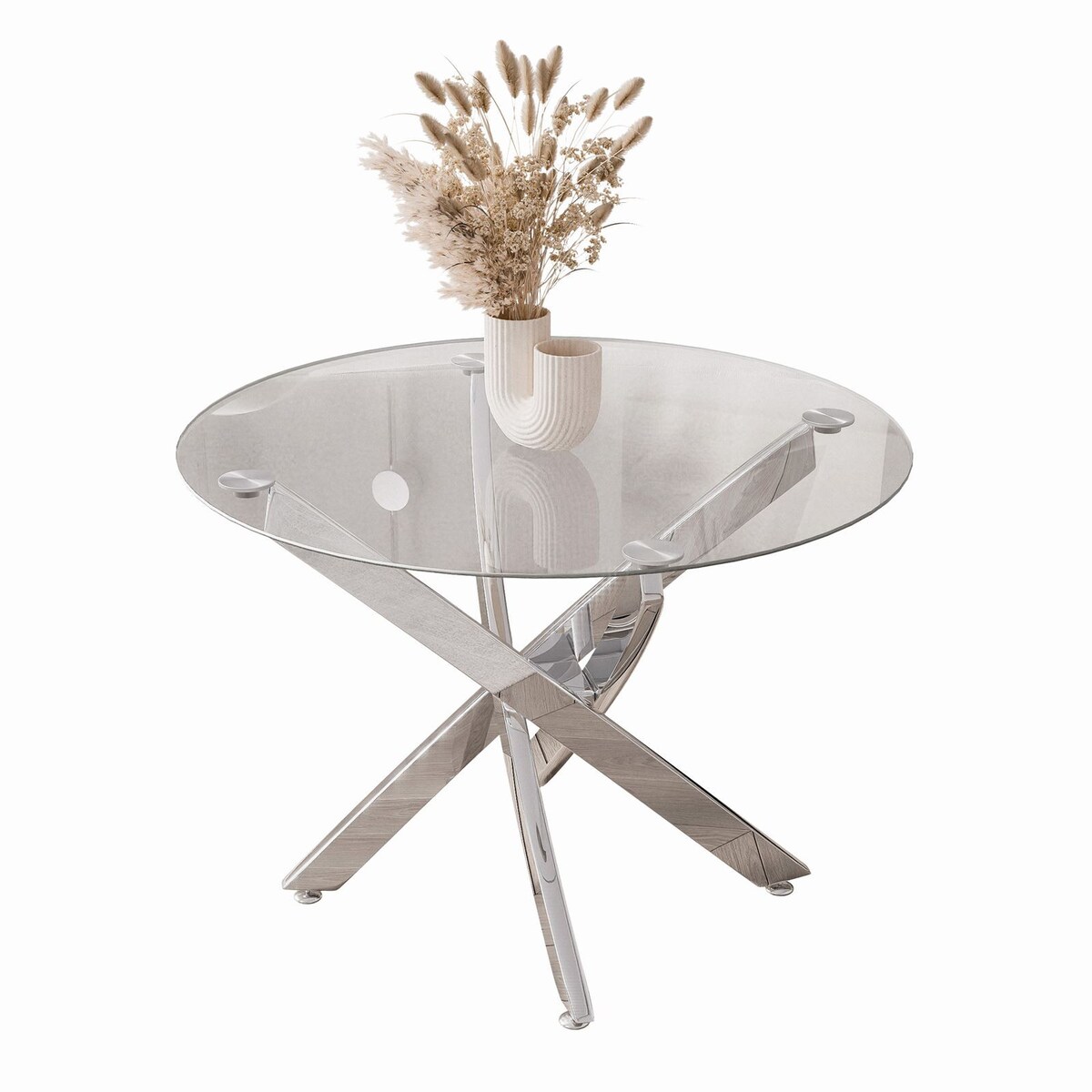 Stolik kawowy BEIRA ze szklanym blatem chrom