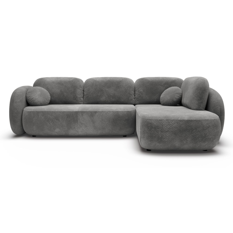 Nowoczesny Narożnik rozkładany OLIVIO II, prawy, ciemno-szary