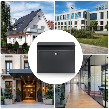 Skrzynka na listy Humberg pocztowa na bramę ogrodzenie czarna stalowa