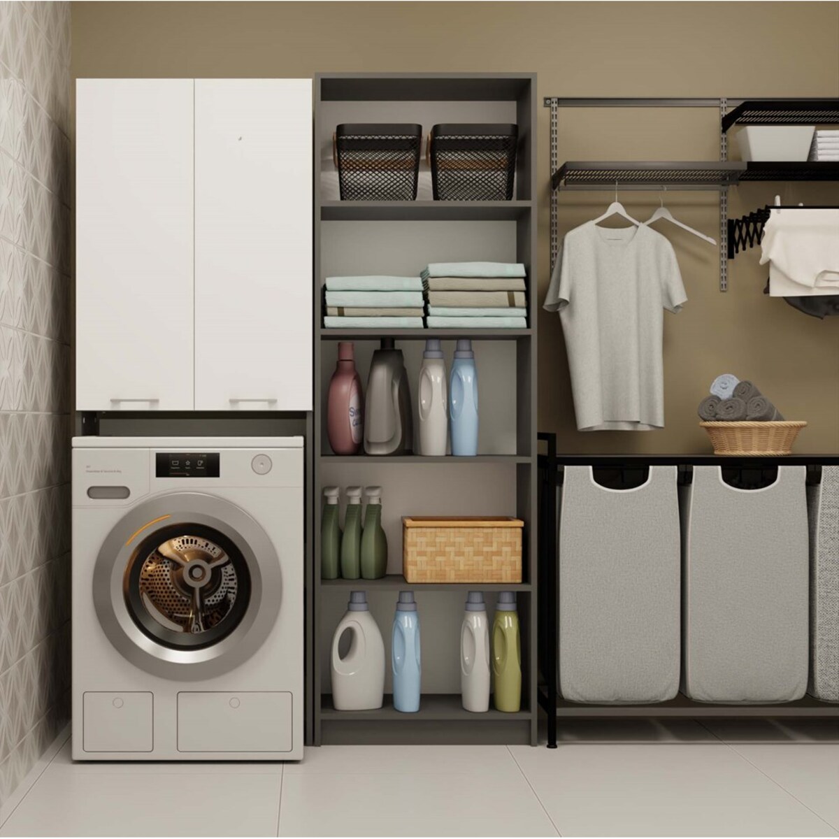 Szafka na pralkę Pola DD ANTRACYT / BIAŁY