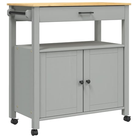 vidaXL Wózek kuchenny MONZA, 84x40x88,5 cm, lite drewno sosnowe