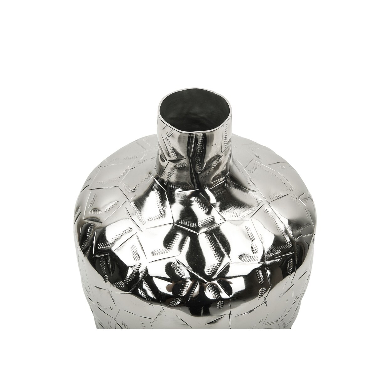 Wazon na kwiaty metalowy 39 cm srebrny INSHAS