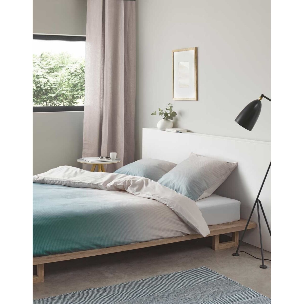 Komplet Pościeli bawełnianej dla 2 osób LALANI, zestaw satynowej pościeli, 100 % Bawełna - AQUA, 200x220 +2x 60x70, Marc O'Polo